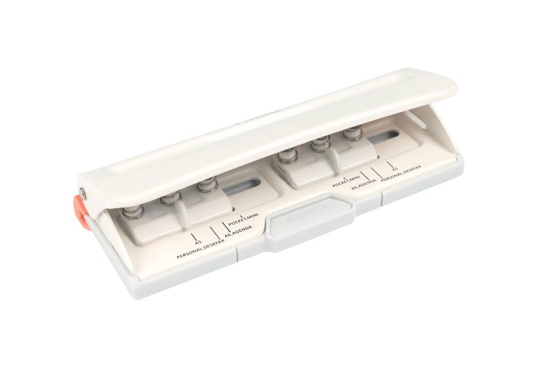 Bira Craft Adjustable 6 Hole Punch, Off White, 8 Sheet Capacity, Mini/Pocket A3/ A4 / A5 / A6 / Agenda/Personal/Deskfax, Performance Guaranteed - Image 1